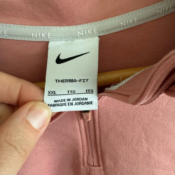 Nike mauve pink Therma-FIT One Long Sleeve 1/2 Zip sweatshirt knit top size XXL - Picture 7 of 8